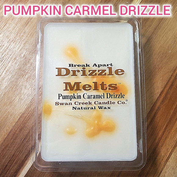 PUMPKIN CARAMEL DRIZZLE by SWAN CREEK CANDLE CO Drizzle Melts Natural Wax 5.25oz - Picture 1 of 6